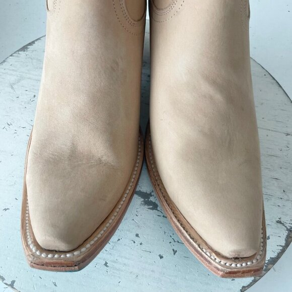 Lane EMMA JANE Womens Cowboy Booties 8.5 Tan Western Cowgirl Short Ankle Boots - Picture 6 of 12